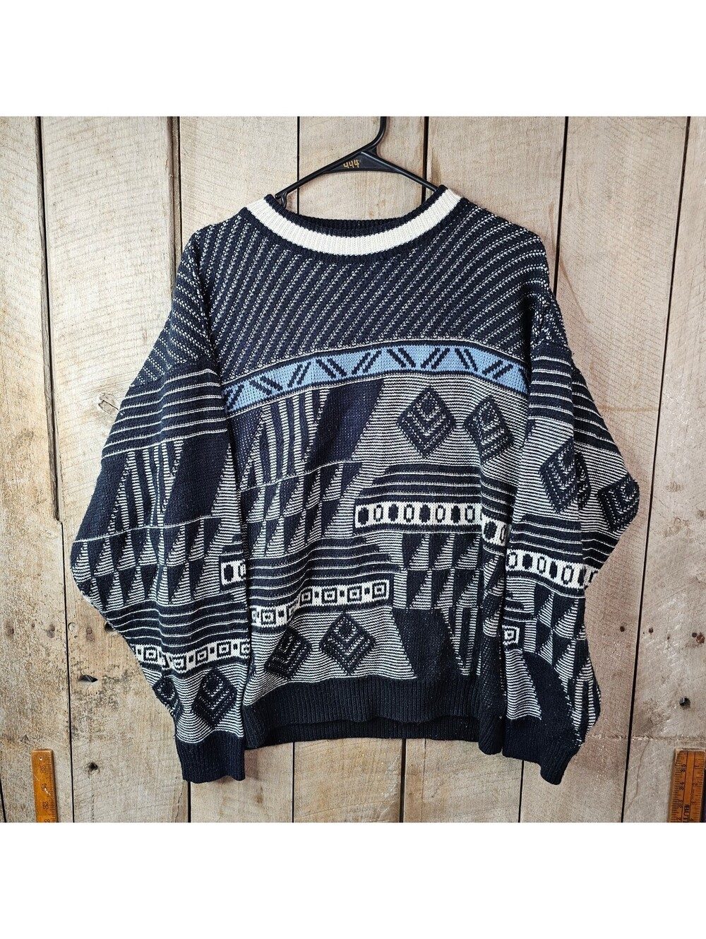 Vintage McGregor Men's XL 100% Acrylic Geometric Pattern Crew Neck Sweater